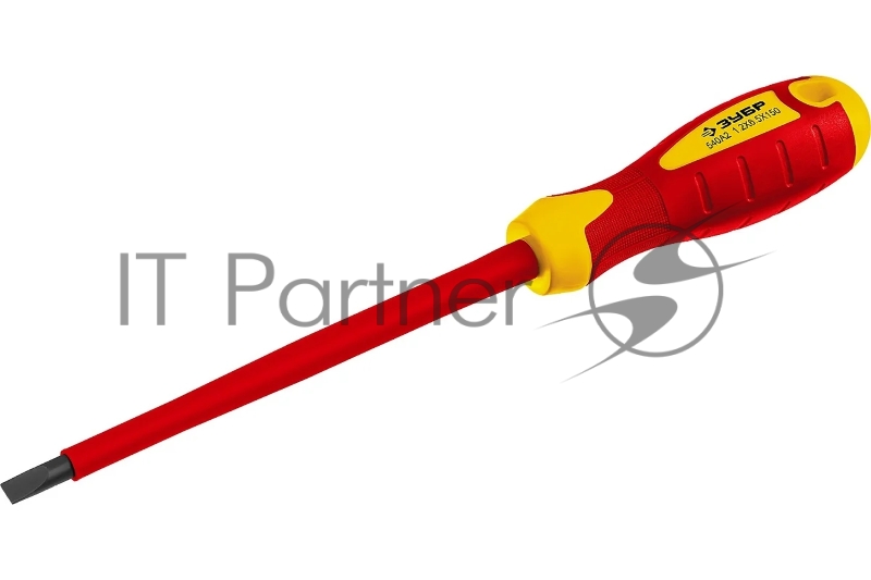 Отвертка диэлектрическая до 1000В, ЗУБР Профессионал ПРОФИ ЭЛЕКТРИК 25261-6.5-150, Cr-V, трехкомпонент рукоятка, SL 6 x 150 мм