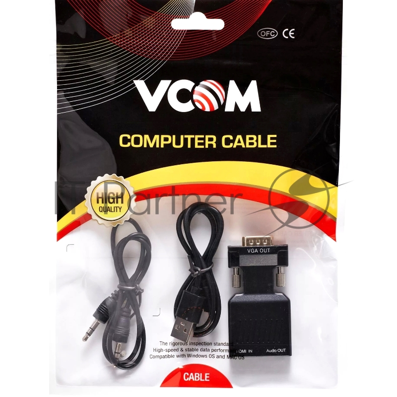 Переходник HDMI(F) --> VGA(M)+audio, Aopen CA336A 1080*60Hz, VCOM <CA336A>