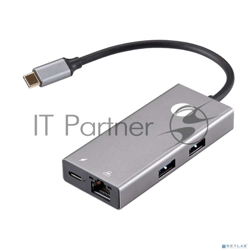 Адаптер VCOM CU459 Type-Cm --> RJ-45+2USB3.0(f) + PD100 Вт Alum Shell VCOM <CU459>
