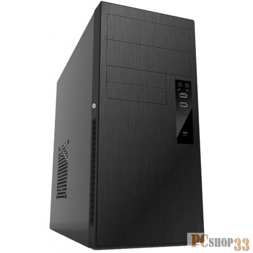Корпус MiniTower Powerman ES863 Black PM-450ATX U2*2+A(HD)+USB 3.1 TypeC, additional HDD cage, P-lock, SGCC 0.5mm, carton with Powerman logo MicroATX