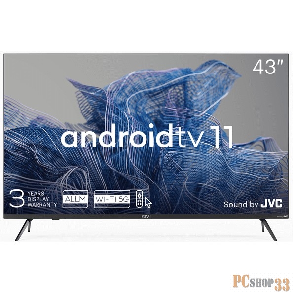 Телевизор LED Kivi 43 43U750NB черный 4K Ultra HD 60Hz DVB-T DVB-T2 DVB-C WiFi Smart TV