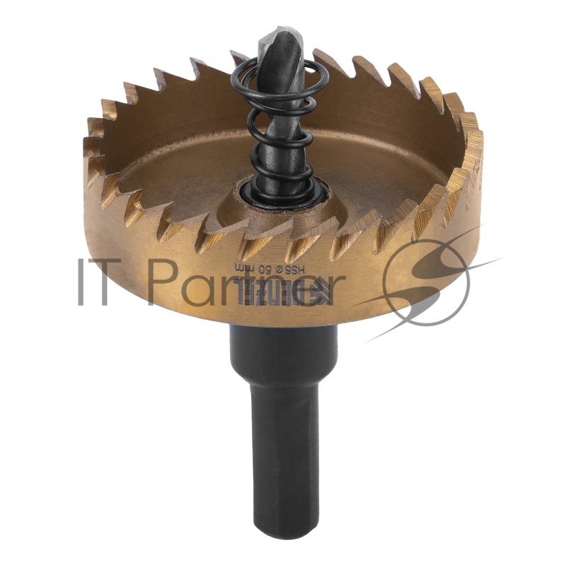 Коронка по металлу HSS, 50 мм, нитридтитановое покрытие //Denzel