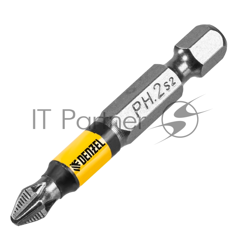 Набор бит PH2х50, сталь S2, 10 шт., круглый профиль, отрывная упаковка// Denzel