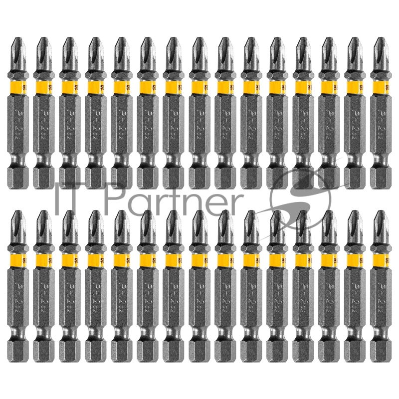 Набор бит PH2х50, сталь S2, 30 шт., шестигранный профиль, пластиковая коробка// Denzel