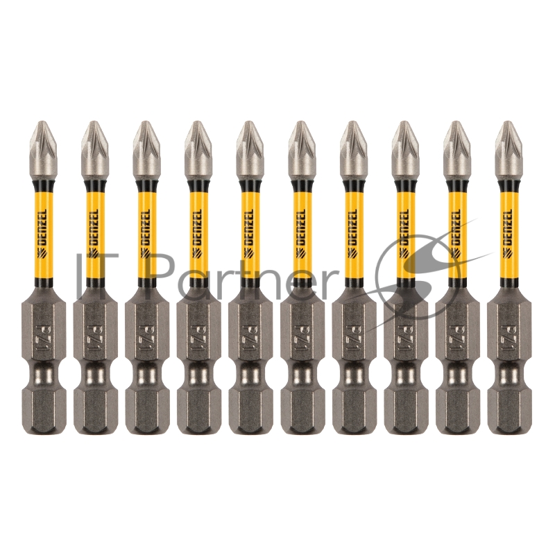 Набор бит торсионных PZ1x50 мм, лазерная обработка шлица, сталь S2, 10 шт.// Denzel