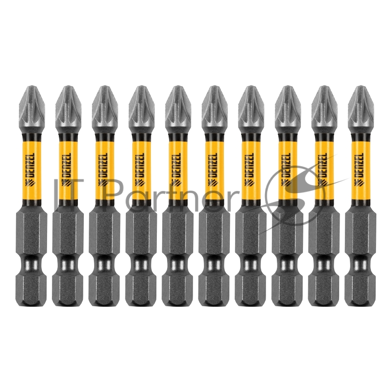 Набор бит торсионных PZ2x50 мм, лазерная обработка шлица, сталь S2, 10 шт.// Denzel