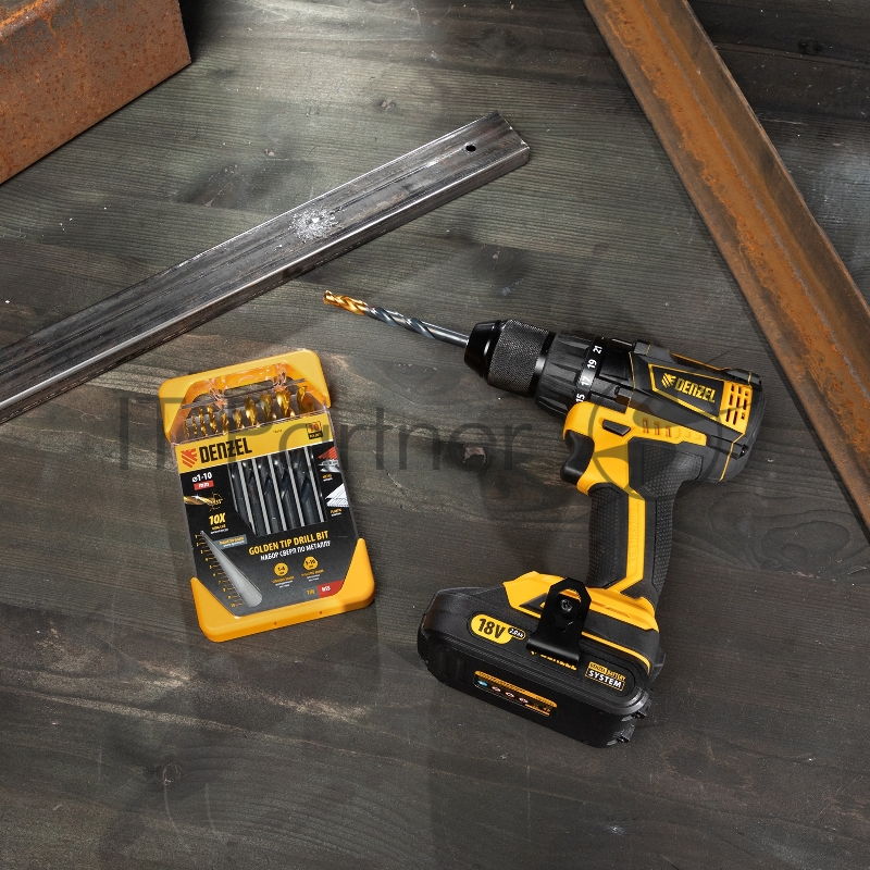 Набор сверл по металлу, 1-10 мм, HSS-Tin, Golden Tip, 10 шт// Denzel