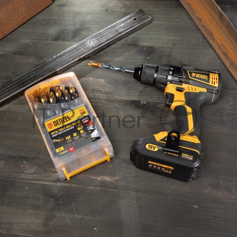 Набор сверл по металлу, 1-13 мм, HSS-Tin, Golden Tip, 25 шт// Denzel