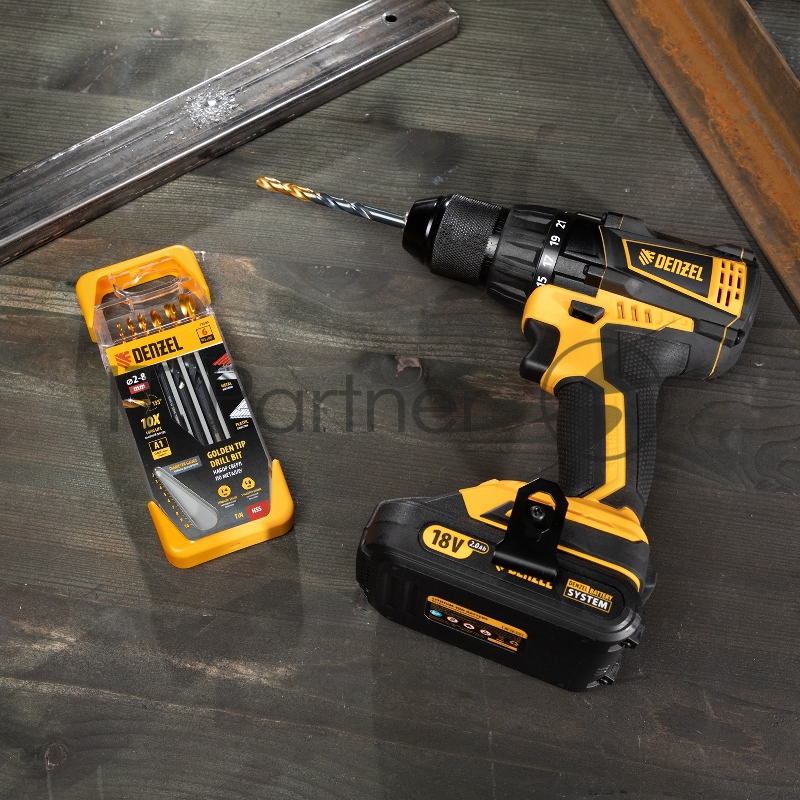 Набор сверл по металлу, 2-3-4-5-6-8 мм, HSS-Tin, Golden Tip, 6 шт// Denzel