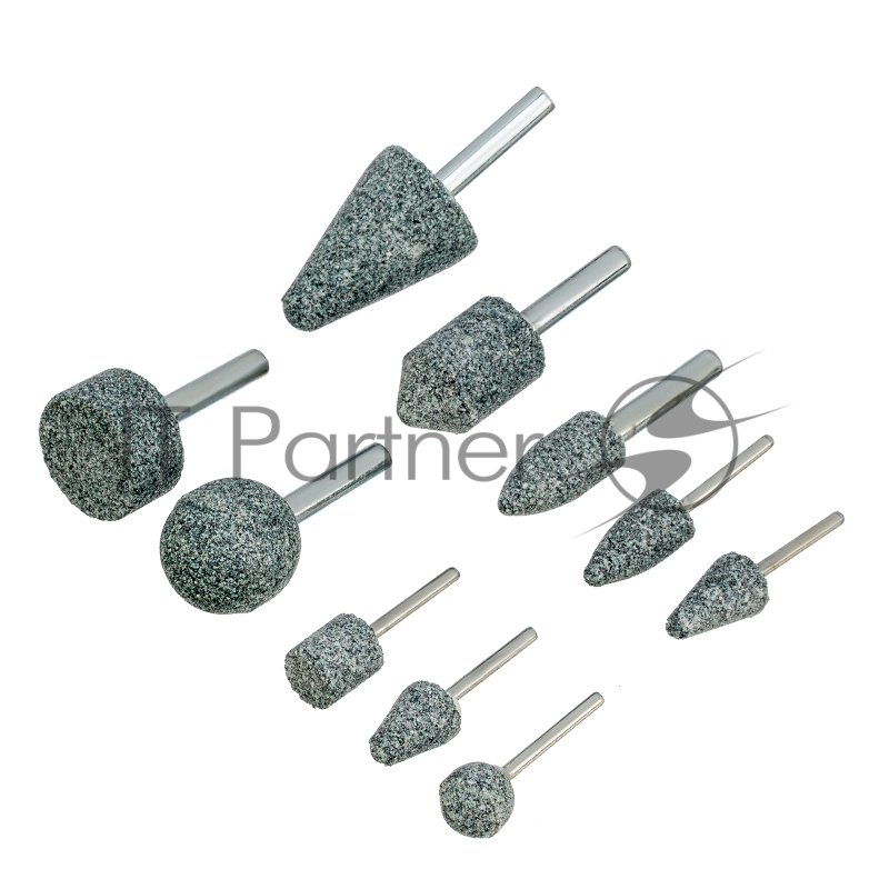 Набор шарошек абразивных для дрели (ПШМ), 63С, 10 шт.// Denzel