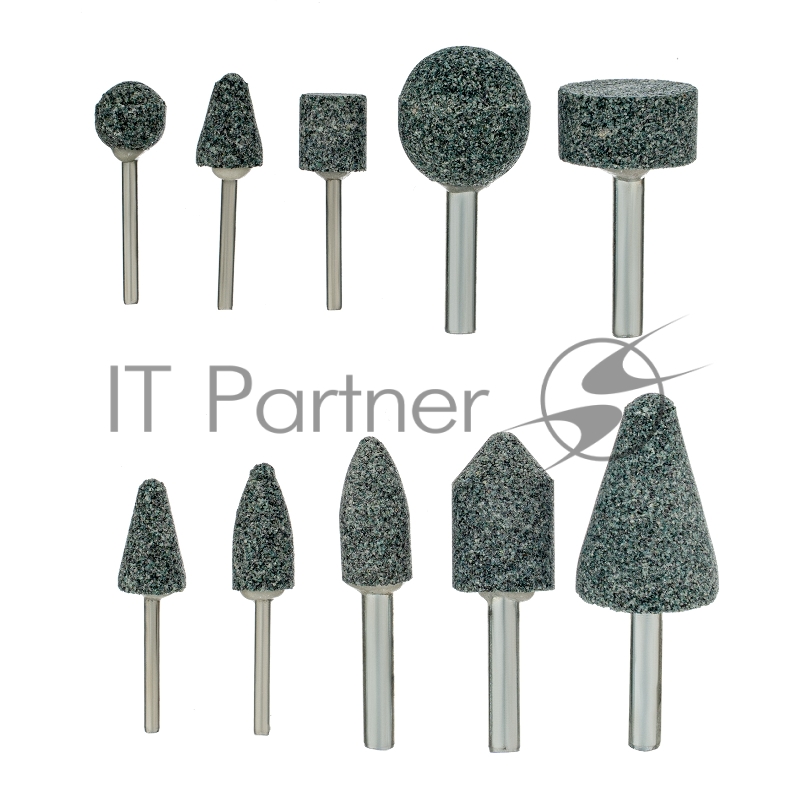 Набор шарошек абразивных для дрели (ПШМ), 63С, 10 шт.// Denzel