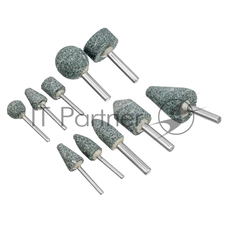 Набор шарошек абразивных для дрели (ПШМ), 63С, 10 шт.// Denzel