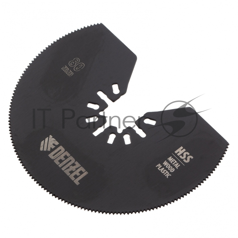 Насадка для МФИ отрезная полукруг., HSS, по металлу и дереву, 80 х 1,2 мм, мелкий зуб// Denzel