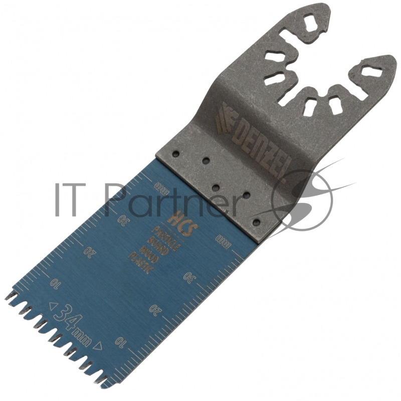 Насадка для МФИ режущая пазовая прямая, HCS, по дереву, ламинату, 34 х 2,5 мм, крупный зуб// Denzel