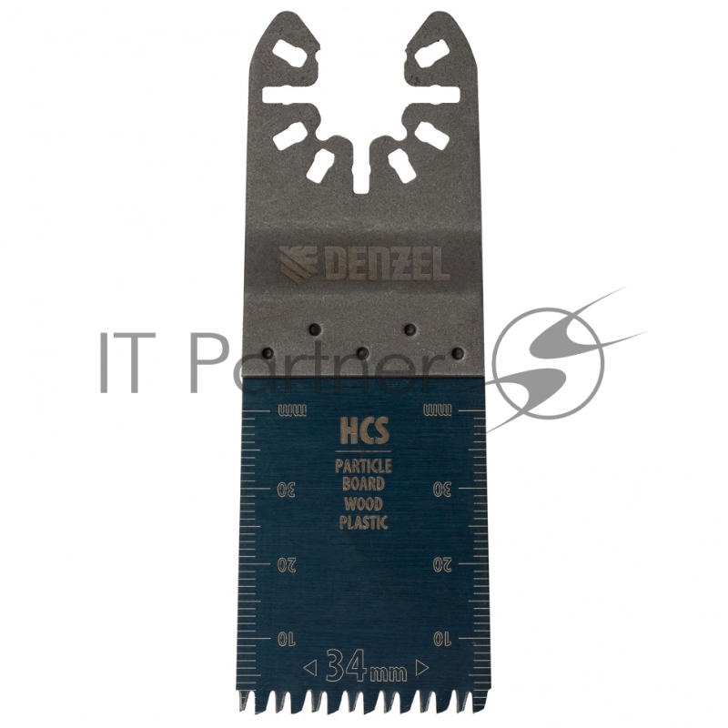 Насадка для МФИ режущая пазовая прямая, HCS, по дереву, ламинату, 34 х 2,5 мм, крупный зуб// Denzel