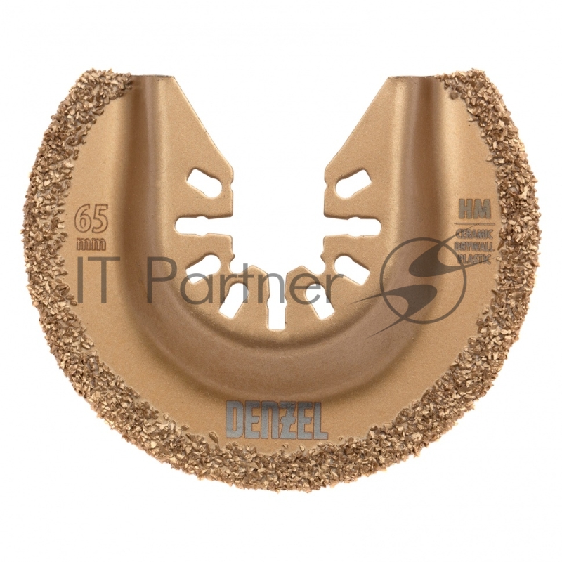 Насадка для МФИ режущая полукруг., HM, по плитке и дереву, 65 мм // Denzel