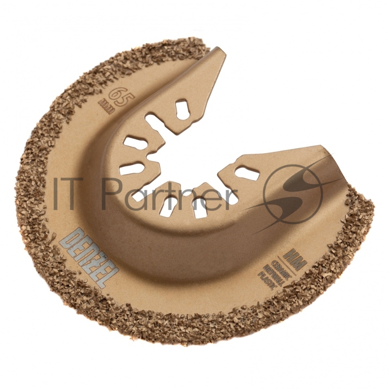 Насадка для МФИ режущая полукруг., HM, по плитке и дереву, 65 мм // Denzel