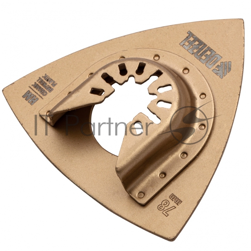 Насадка для МФИ шлифовальная дельтовидная, HM, по плитке и дереву, 78 мм // Denzel