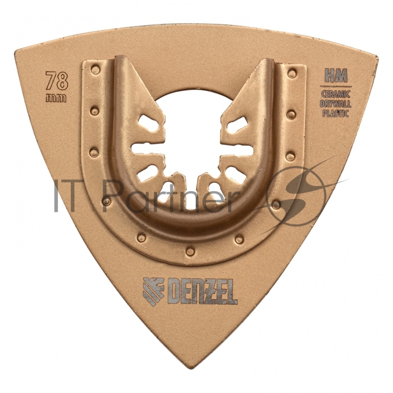 Насадка для МФИ шлифовальная дельтовидная, HM, по плитке и дереву, 78 мм // Denzel