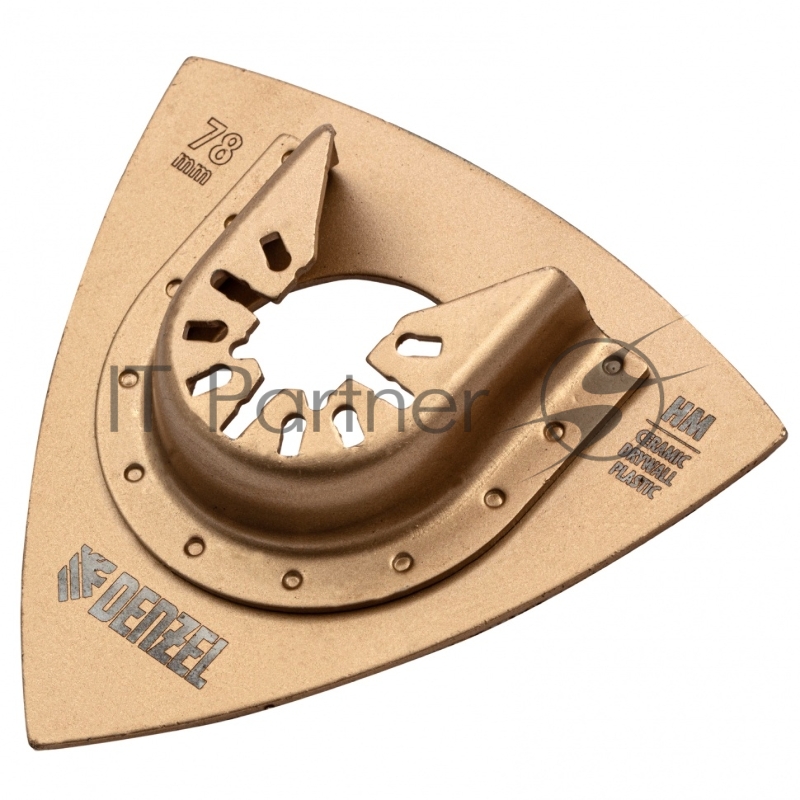 Насадка для МФИ шлифовальная дельтовидная, HM, по плитке и дереву, 78 мм // Denzel