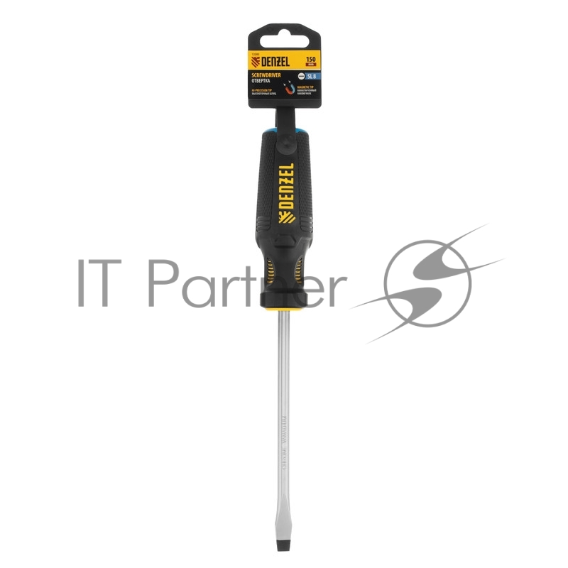 Отвертка SL8x150 мм, CrV, трехкомпонентная рукоятка// Denzel