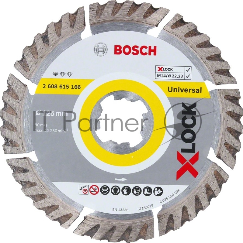 Диск алмазный Bosch X-LOCK StfUniversal (2608615166) d=125мм d(посад.)=22.23мм (угловые шлифмашины)
