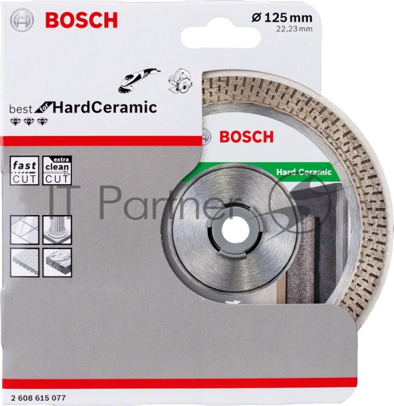 Диск алмазный по керам. Bosch HardCeramic (2608615077) d=125мм d(посад.)=22.23мм (угловые шлифмашины)