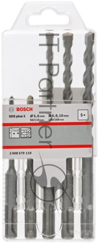 Набор буров Bosch SDS plus-1 (2608579119) по бетону (5пред.) для перфораторов