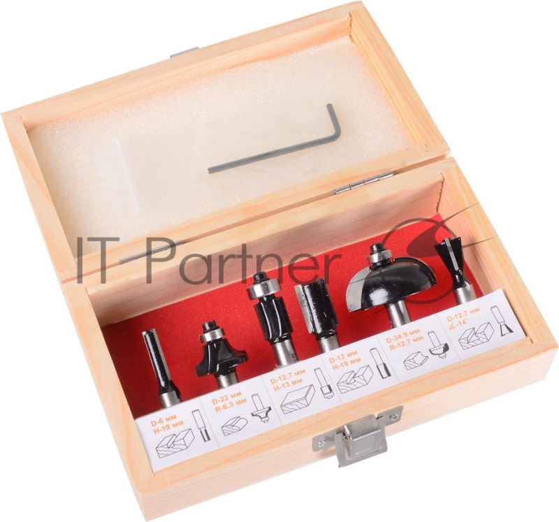 Набор фрез по дереву 6шт.(хвостовик 8мм)