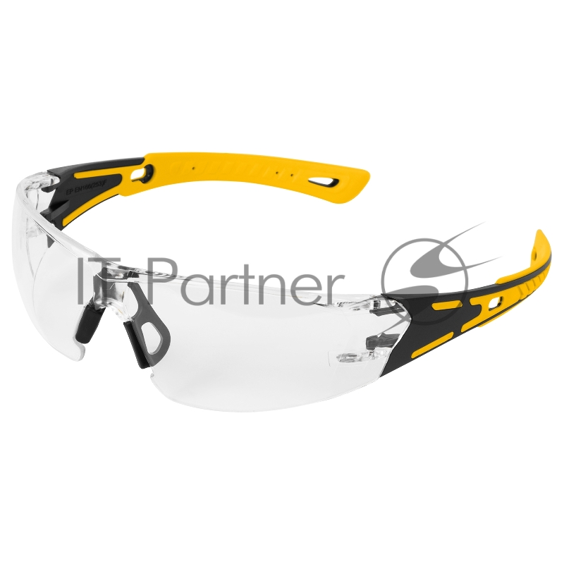 Очки защитные открытые, поликарбонатные, прозрачная линза, 2х комп.дужки// Denzel