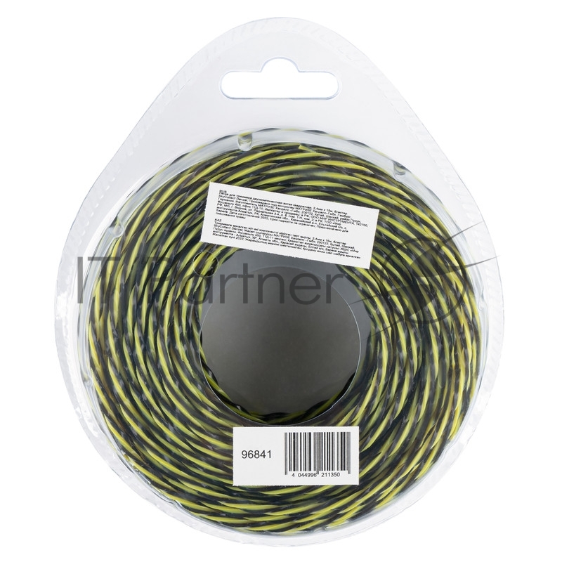 Леска для триммера двухкомпонентная витая квадратная, 2,4мм х 15м, блистер SkyCutter// Denzel