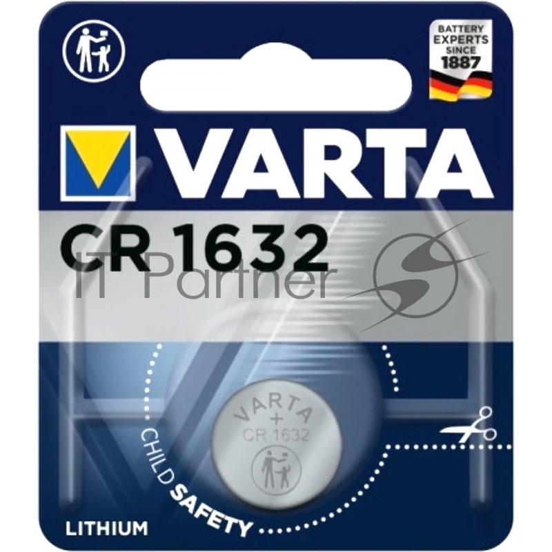 Батарейка Varta ELECTRONICS CR1632 BL1 Lithium 3V (6632) (1/10/100) (1 шт.)