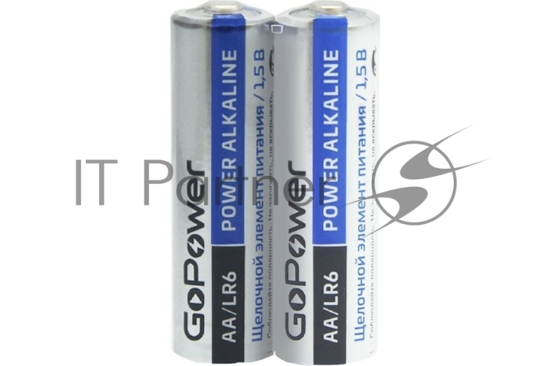 Батарейка GoPower LR6 AA Shrink 2 Alkaline 1.5V (2/40/800) коробка (40 шт.)