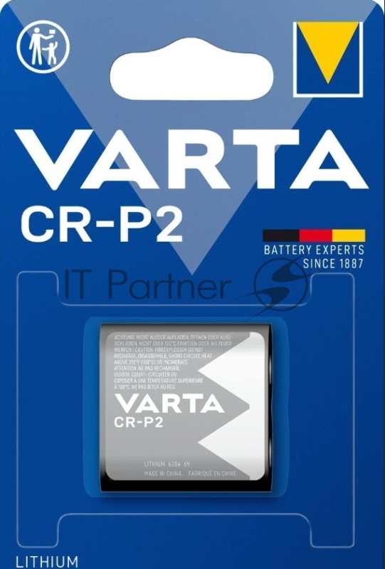 Батарейка Varta CR-P2 BL1 Lithium 6V (6204) (1/10/100) (1 шт.)