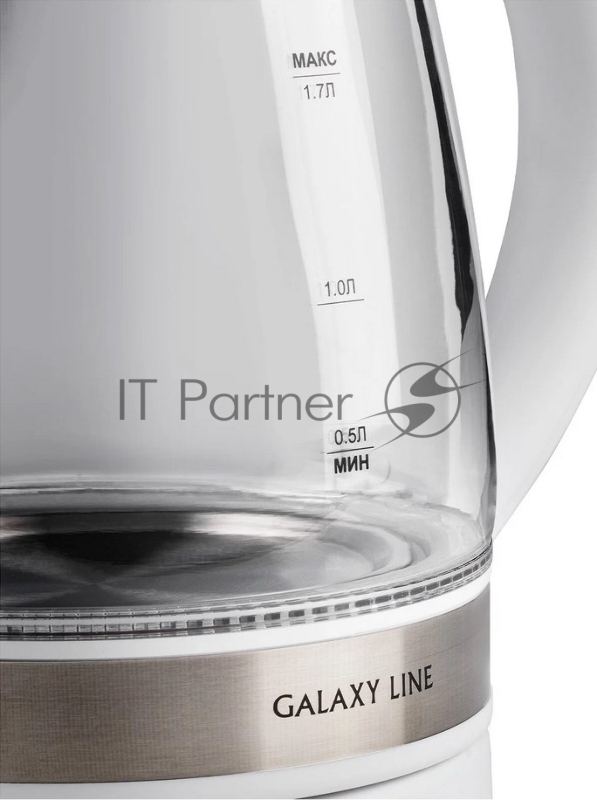 Чайник электрический Galaxy LINE GL0560, стекло/белый