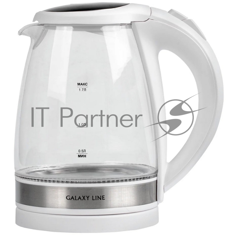 Чайник электрический Galaxy LINE GL0560, стекло/белый