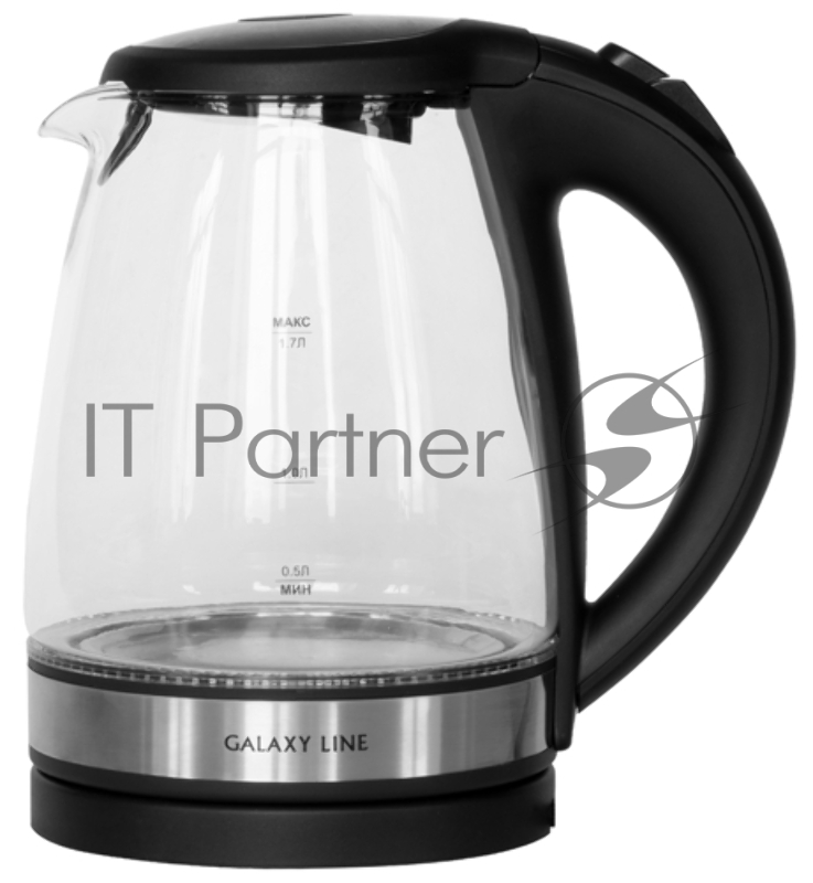 Чайник электрический Galaxy LINE GL0560, стекло/черный