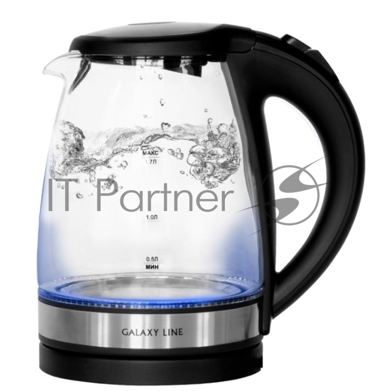 Чайник электрический Galaxy LINE GL0560, стекло/черный