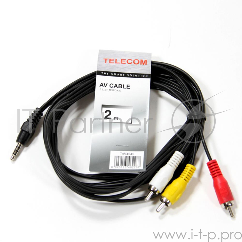 Кабель Telecom Кабель соединительный (TAV4545-2) 3.5 Jack (M)/3 RCA (M) 6926123462287