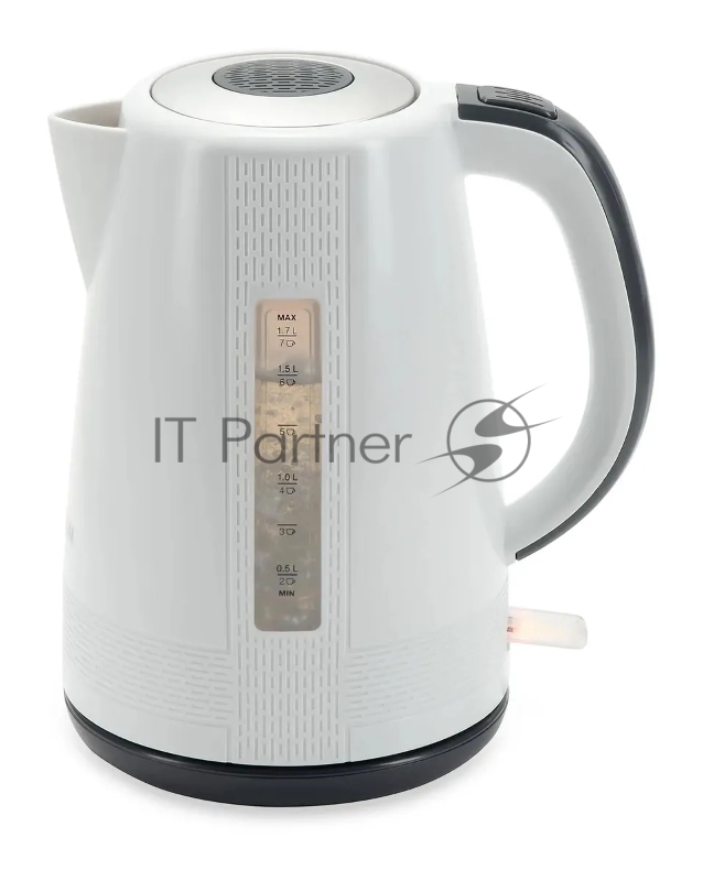 Чайник электрический Hyundai HYK-P3025 1.7л. 2200Вт белый/серый (корпус: пластик)