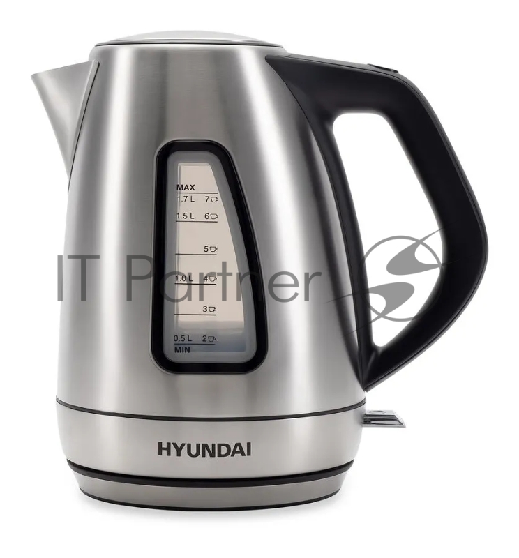 Чайник электрический Hyundai HYK-S3609 1.7л. 2000Вт серебристый/черный (корпус: нержавеющая сталь)