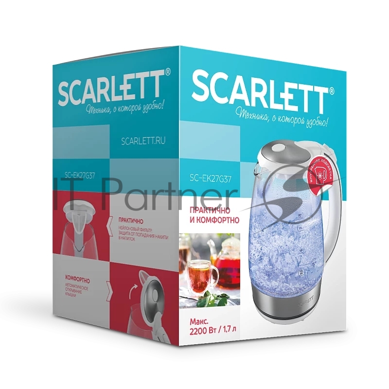 Чайник Scarlett SC-EK27G37 (белый)