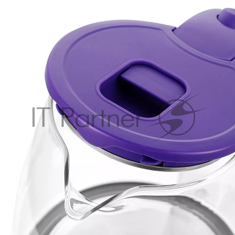 Чайник электрический Kitfort КТ-6167 1.8л. 2200Вт белый/фиолетовый (корпус: пластик/стекло)