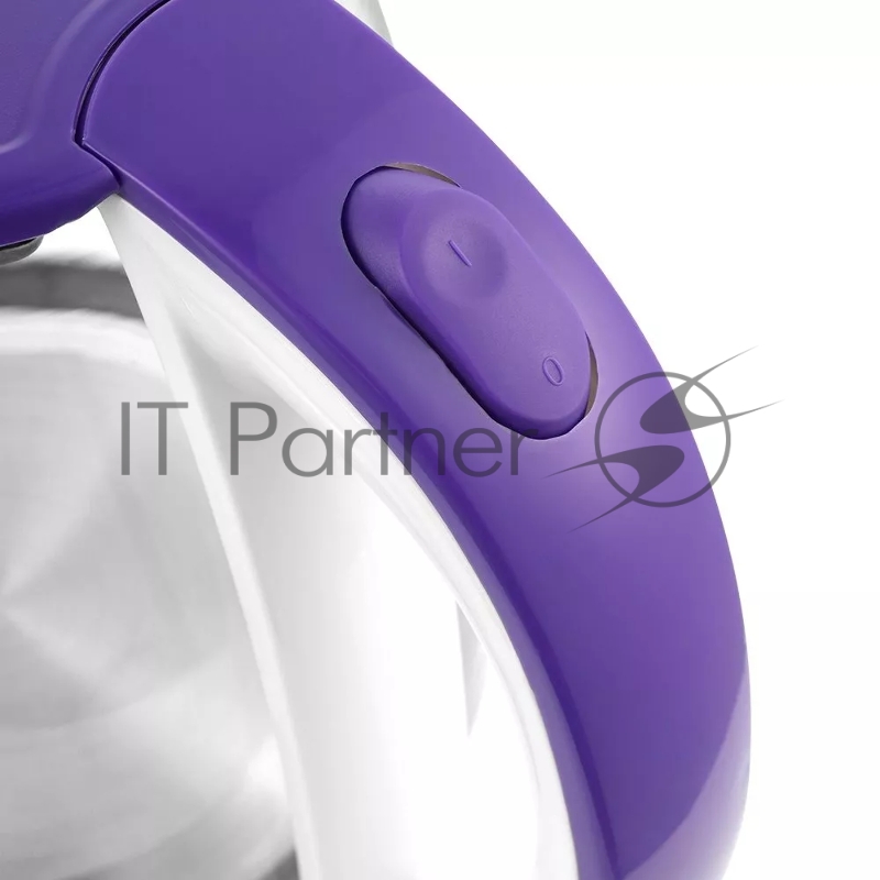 Чайник электрический Kitfort КТ-6167 1.8л. 2200Вт белый/фиолетовый (корпус: пластик/стекло)