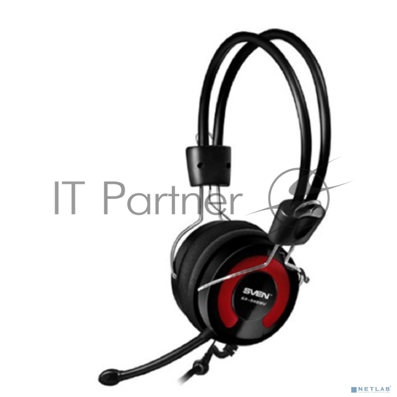 Гарнитура накладные Sven AP-545MV 2.2м черный/красный проводные оголовье