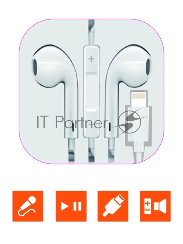 Наушники вставные GoPower GPHP10 Lightning (m) белый