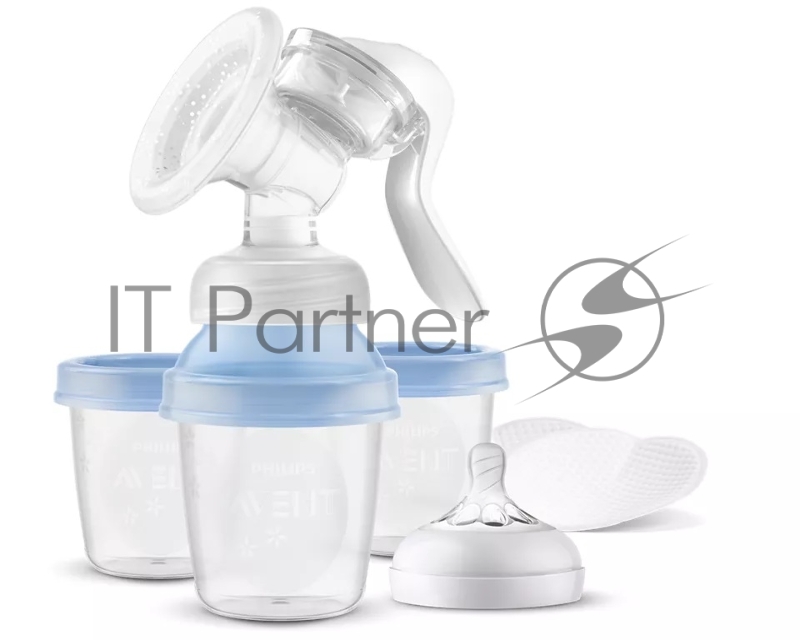 Молокоотсос ручной, вес 0.3 кг, технология Natural Motion, мягкая насадка с адаптивной формой, 3 контейнера для 180 мл. для хранения молока в комплекте