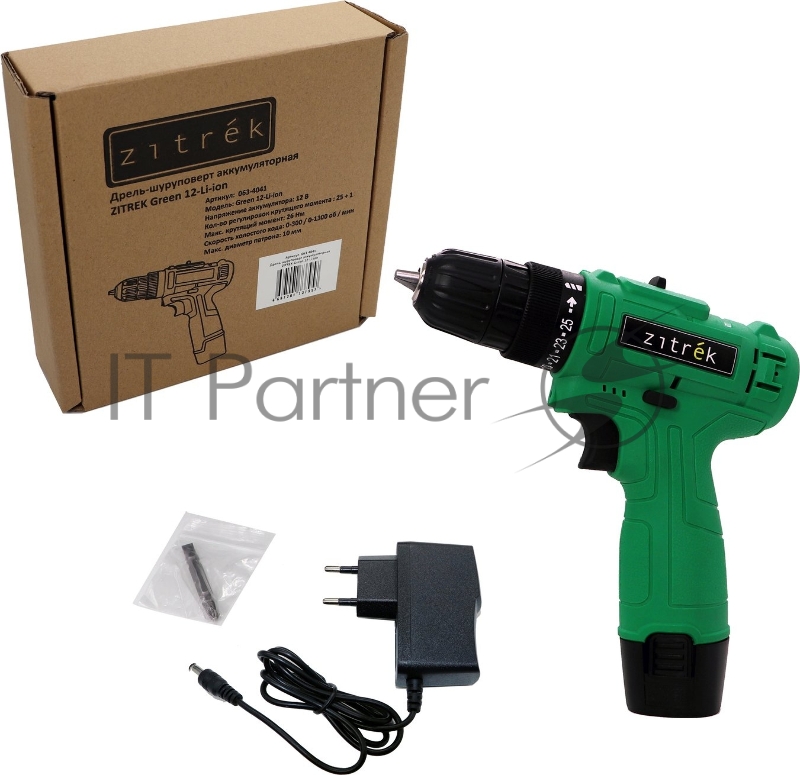 Дрель-шуруповерт Zitrek Green 12-Li-ion аккум. патрон:быстрозажимной (063-4041)