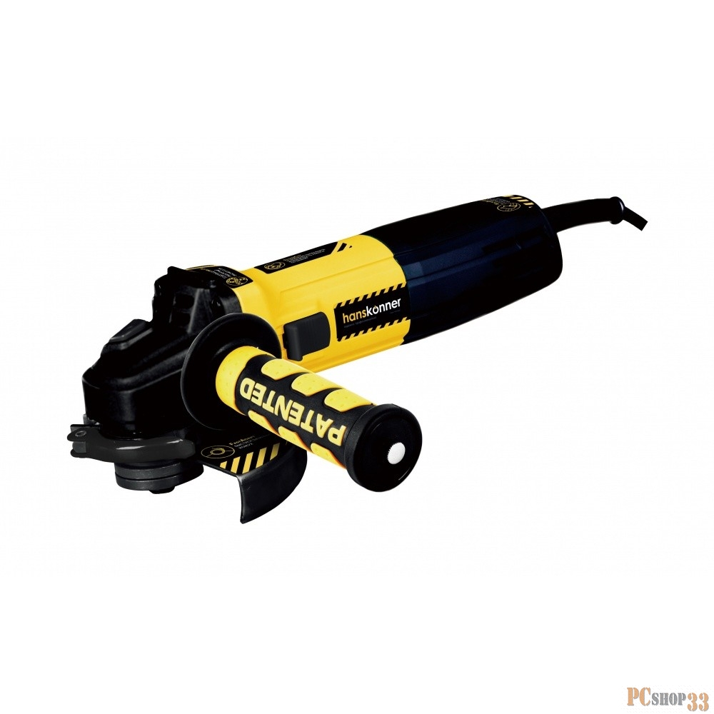 Машина углошлифовальная Hanskonner HAG9012TES, 125 мм,1100Вт,4000-10000, КЕЙС, к.эл.,черт mod T