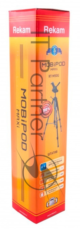 Штатив Rekam MAXIMOBIPOD RT-M50G напольный черный алюминий (1448гр.)